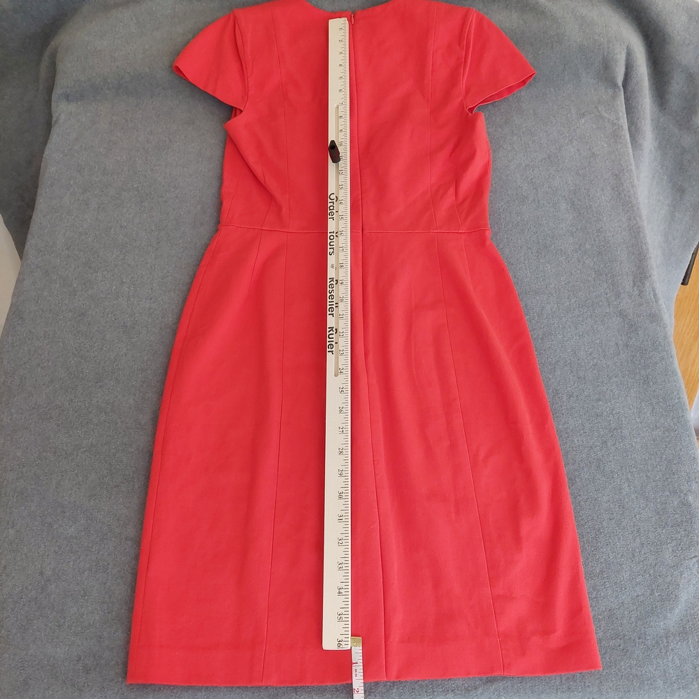 Banana Republic Red Square Neck Sheath Dress Size 12 Cap Sleeve Professional - Picture 9 of 9